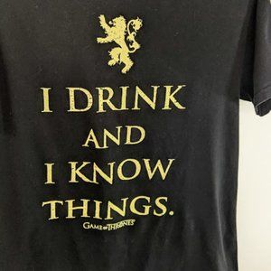 Game of Thrones I Drink I know Things Unisex Tshirt Medium